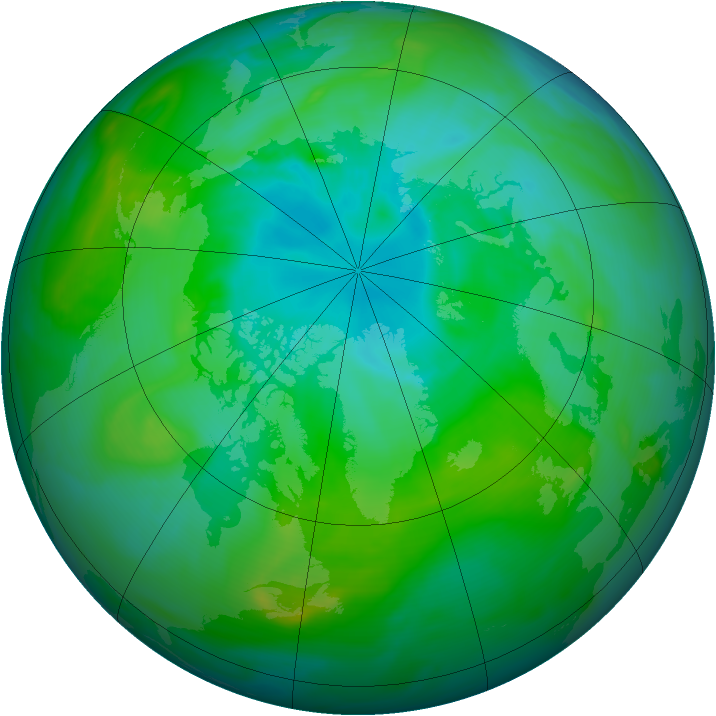 Arctic ozone map for 03 August 2005
